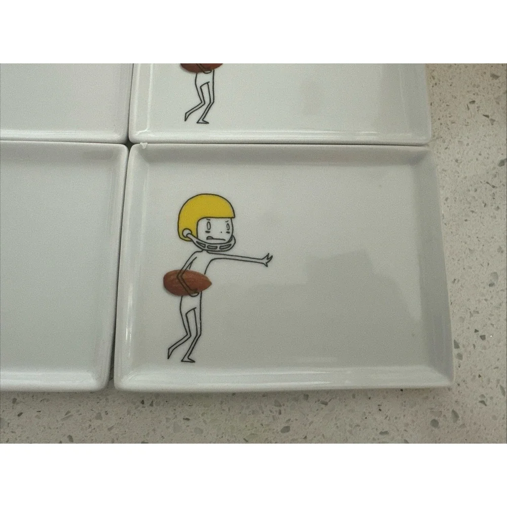 Crate & Barrel CB2 OLIVER FOOTBALL, 2012 Rectangle Appetizer Plate 6.5